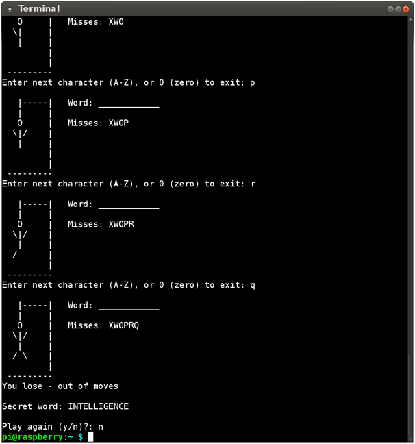 Create a game of Hangman in ARM assembly language 5